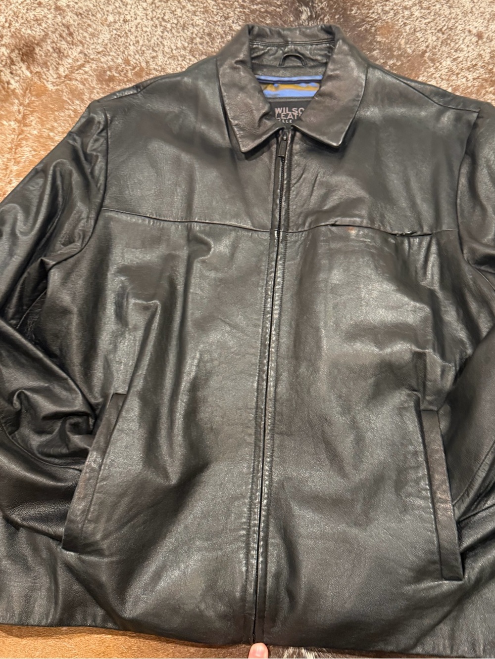 Vintage Wilsons Pelle Studio Black Leather Jacket Large + Gloves